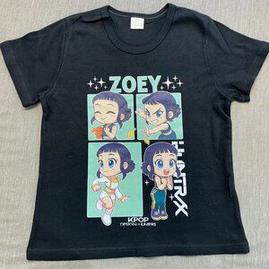 Kpop Hunters Zoey Huntrix Kids Size 5 Black Cotton T-Shirt